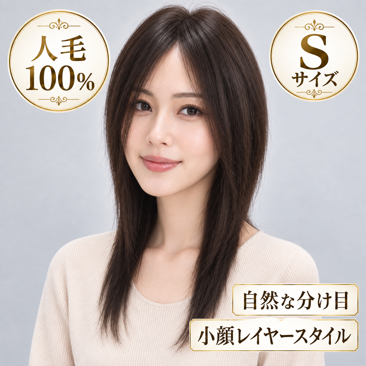 【人毛100%】フルウィッグ人毛ウィッグ小顔見せナチュラルレイヤー フルウィッグ センターパートシャギーカット医療用・普段使い対応 sサイズ 【人毛100%】フルウィッグ人毛ウィッグ小顔見せナチュラルレイヤー フルウィッグ センターパートシャギーカット医療用・普段使い対応 sサイズ
