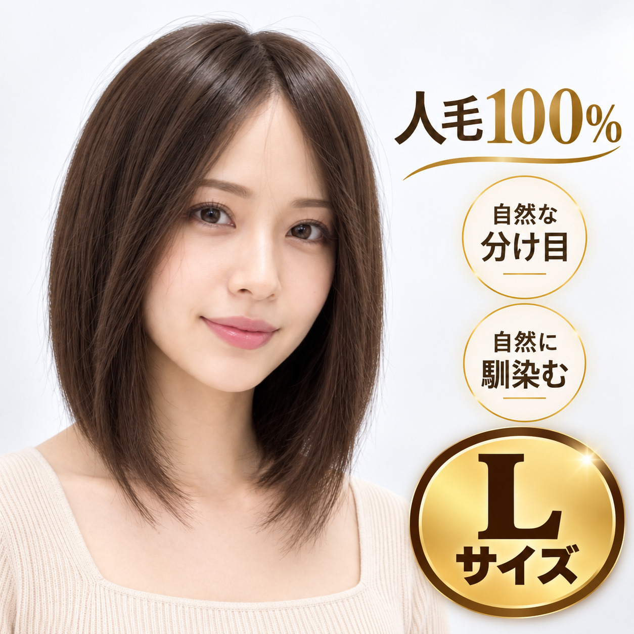 フルウィッグ人毛100%人毛ウィッグ医療ウィッグボブショートストレート広い頭皮 lサイズ フルウィッグ人毛100%人毛ウィッグ医療ウィッグボブショートストレート広い頭皮 lサイズ