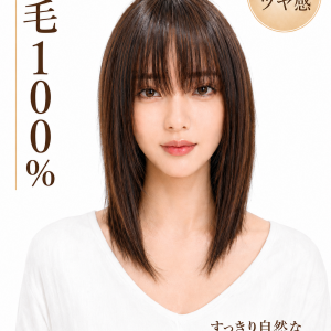 【人毛100%】人毛ウィッグ フルウィッグ自然なツヤ感 前髪付きストレートボブ フルウィッグ 医療用・普段使い対応